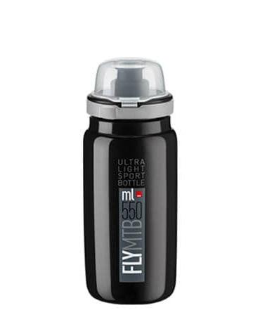 Фляга Elite FLY MTB з ковпачком чорний з сірим лого 550мл