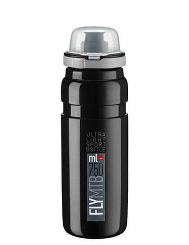 Фляга Elite FLY MTB з ковпачком чорний з сірим лого 750мл