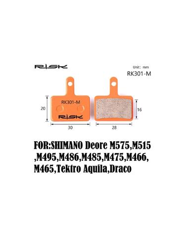 Гальмівні колодки напівметал disc RISK RK301-S Shimano M515/M446/TEKTRO DRACO