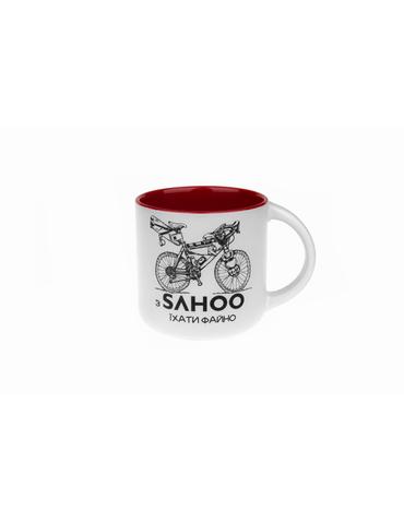 Горнятко SAHOO_З Sahoo їхати файно. Біло-червоний. Біло-червона 350мл