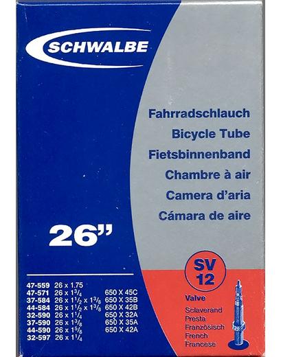 Камера Schwalbe SV12 26˝x1.25-1.75˝ (32/47-559/597) ніпель FV 40мм