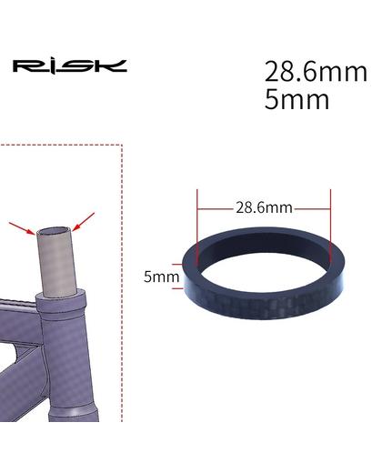 Кільце проставочне карбон 5*28.6 чорний RISK RA120-1-2