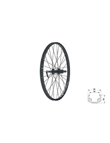 Колесо заднє KLS Wasper cassete V-brake R, 24" чорний