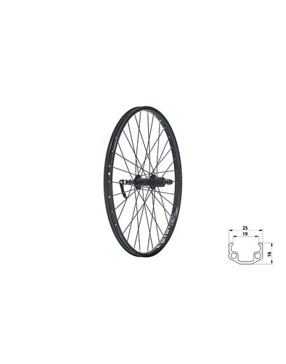Колесо заднє KLS Wasper cassete V-brake R, 24" чорний