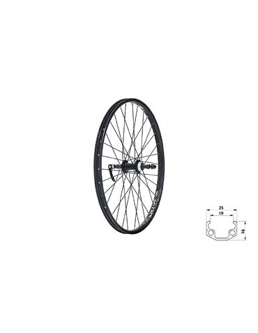 Колесо заднє KLS Wasper freewheel V-brake R, 24" чорний
