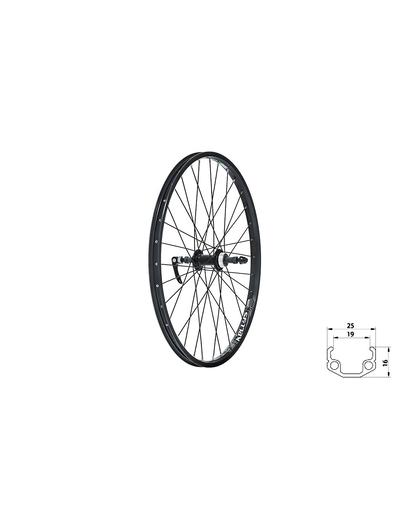 Колесо заднє KLS Wasper freewheel V-brake R, 24" чорний