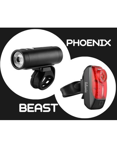 Комплект велосипедного світла LeLumia Phoenix The Beast combo