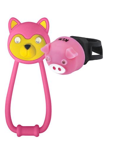Мигалки дитячі KLS Animal набір (передня+задня) рожевий