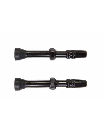 Ніпель 40mm алюм. чорний Deemount для бескамерного колеса FV (Presta) 2шт