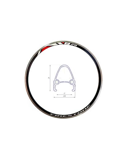 Обід 26" AL 32H 14G двост. з проточкою HLQC-04 під Vbr чорн.