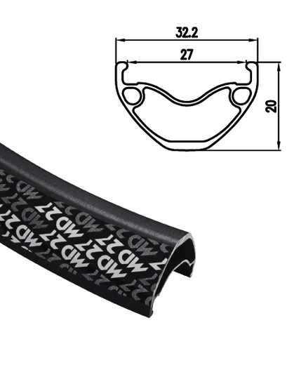 Обід Alex Rims MD27 SSE FV, 29", 32H, чорний