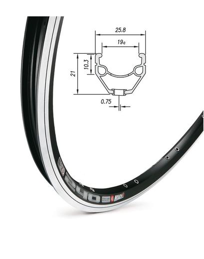 Обід Mach1 240 28˝ 32 отвори під V-Brake чорний