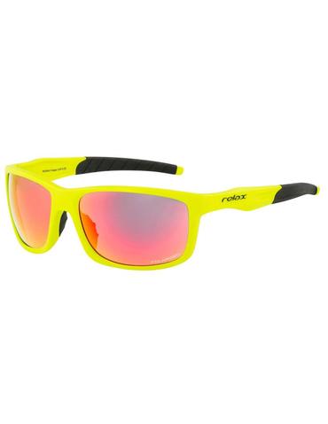 Окуляри Relax Gaga 2020 оправа жовто-чорна матова лінза Polarized grey покриття INFERNO(CAT.2)