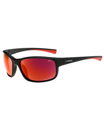 Окуляри Relax Helliar 2020 оправа чорно-червона матова лінза Polarized grey покриття INFERNO(CAT.3)
