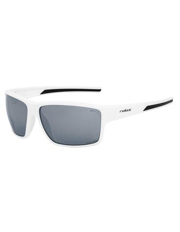 Окуляри Relax Rema оправа матово-біла лінза димчаста Polarized (CAT.3)