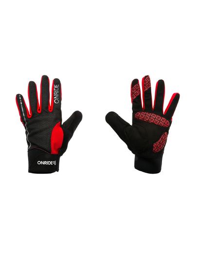 Рукавички ONRIDE Pleasure довгі пальці чорний/червоний L