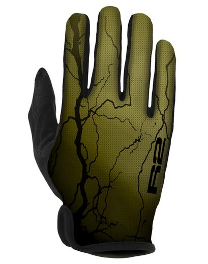 Рукавички R2 Flash чорний, зелений S з довгими пальцями