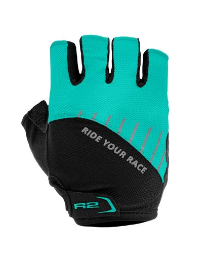 Рукавички R2 Hoppy колір чорний, м'ятно зелений розмір 12 років