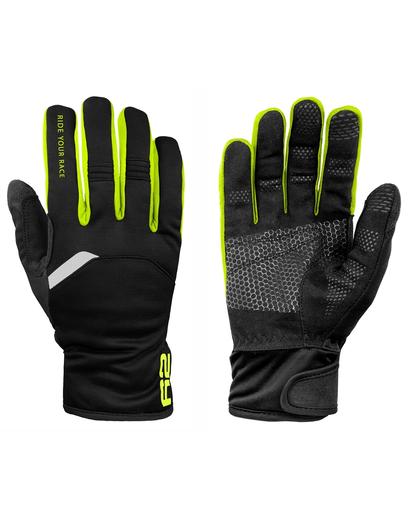 Рукавички зимові R2 Storm чорний/неоновий жовтий XXL