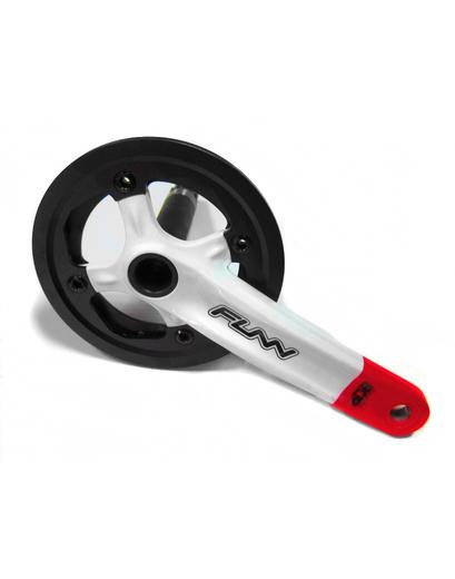 Шатуни FUNN Arrow Bob Single Hollowtech II 170мм 32T з захистом білий/червоний