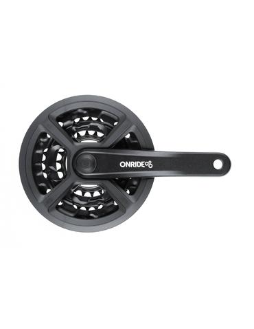 Шатуни ONRIDE Trio 810P, під квадрат, 170мм, 22-32-42T, на 8/7/6 швидкостей, чорні (конверт)