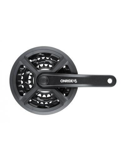 Шатуни ONRIDE Trio 810P, під квадрат, 170мм, 22-32-42T, на 8/7/6 швидкостей, чорні (конверт)