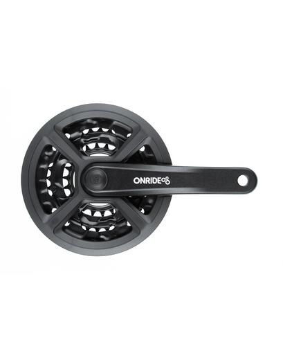 Шатуни ONRIDE Trio 810P, під квадрат, 175 мм, 42-32-22Т, на 6/7/8 шв., чорний