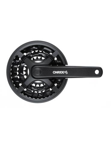 Шатуни ONRIDE Trio 830P, під квадрат, 170мм, 22-32-42T, на 8/7/6 швидкостей, чорні (конверт)