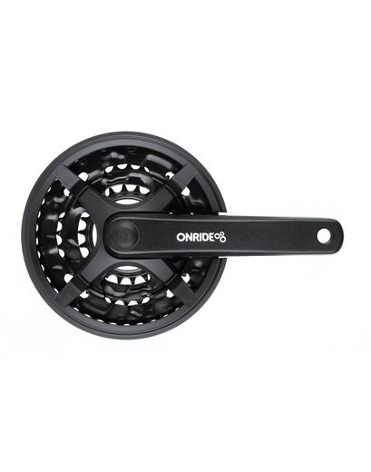 Шатуни ONRIDE Trio 830P, під квадрат, 170мм, 22-32-42T, на 8/7/6 швидкостей, чорні (конверт)
