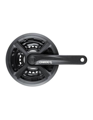 Шатуни ONRIDE Trio 840P, під квадрат, 170мм, 28-38-48T, на 8/7/6 швидкостей, чорні (конверт)