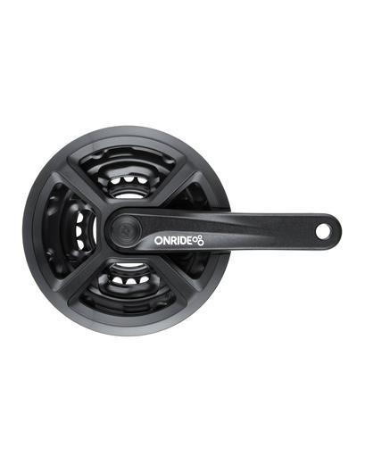 Шатуни ONRIDE Trio 840P, під квадрат, 170мм, 28-38-48T, на 8/7/6 швидкостей, чорні (конверт)