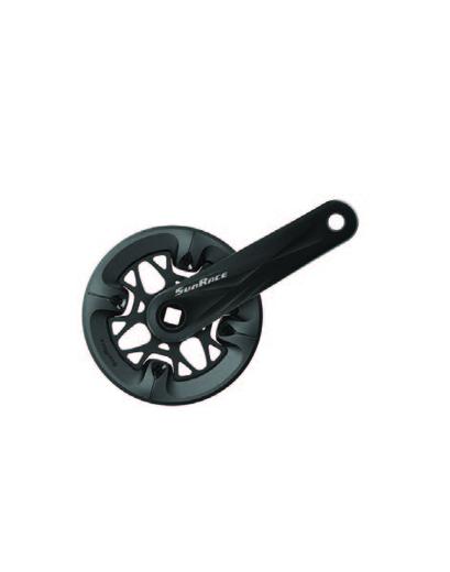 Шатуни SunRace FCM408 B під квадрат, 170 мм, 38T, на 11/10/9шв., з захистом, чорний