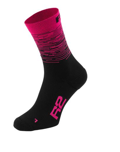 Шкарпетки R2 Race колір чорний, рожевий розмір M 39-42
