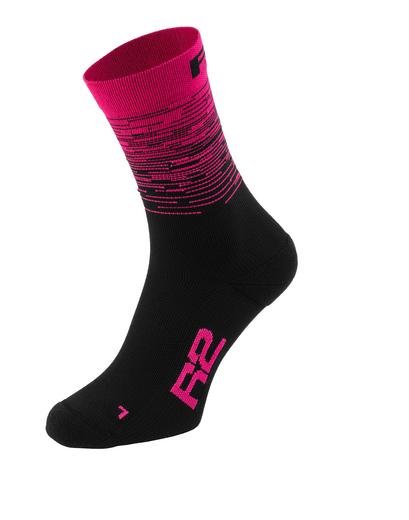 Шкарпетки R2 Race колір чорний, рожевий розмір S 35-38
