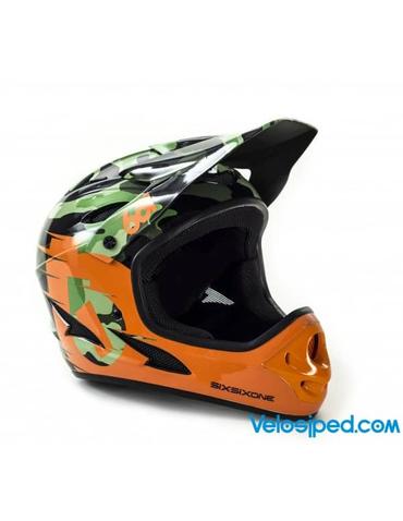 Шолом фуллфейс SixSixOne 661 COMP HELMET помаранчевий/зелений L (59-60см)