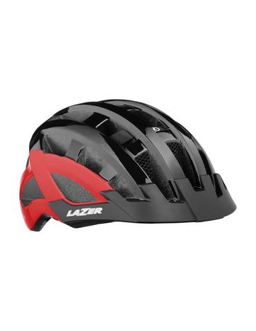 Шолом Lazer Compact DXL матовий чорний/червоний Unisize (54-61см) з блимавкою