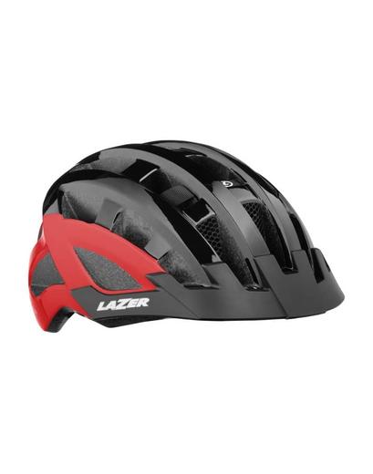 Шолом Lazer Compact DXL матовий чорний/червоний Unisize (54-61см) з блимавкою