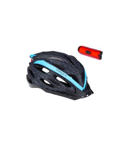 Шолом ONRIDE Grip чорний/синій M (55-58 см) + Мигалка ONRIDE View 270°
