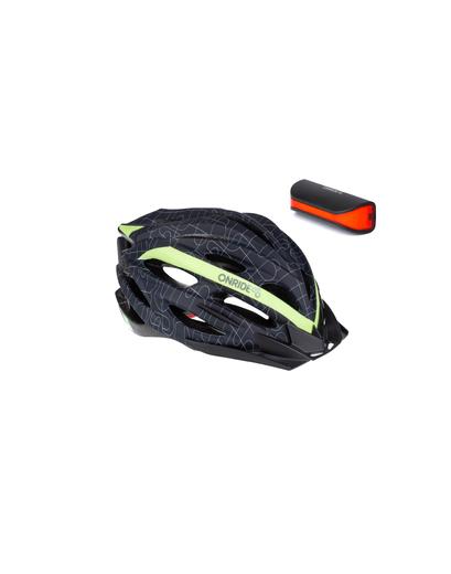 Шолом ONRIDE Grip чорний/зелений L (58-61 см) + Мигалка ONRIDE Slit