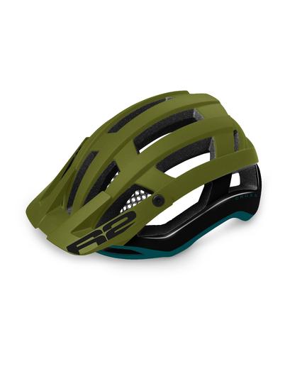 Шолом R2 Cross колір зелений, чорний, бензиново зелений матово-глянцевий розмір L: 58-62 см