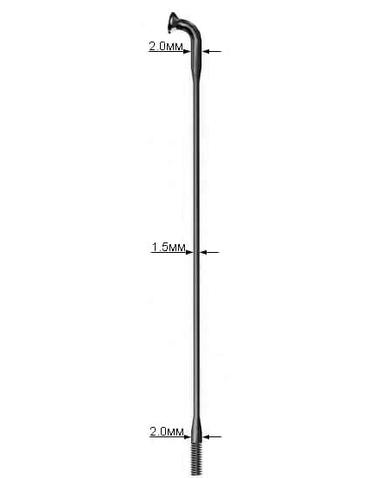 Спиця Mach1 Inox Air1+ 2.0/1.5/2.0 296 чорний