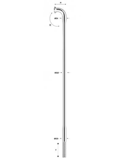 Спиця Pillar PTB 380 264 мм потрійний баттінг сріблястий