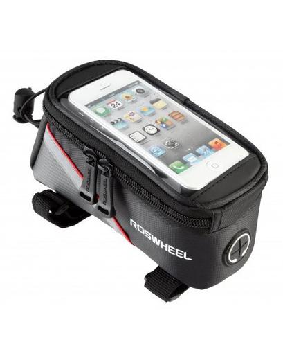 Сумка на раму під смартфон Roswheel 6.5˝ 12496L-C5 чорний/червоний