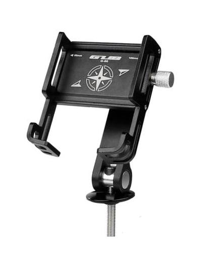 Тримач гаджета GUB G-90 алюмінієвий в кришку рульової, з поворотним механізмом, чорний
