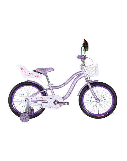 Велосипед  18" Formula ALICIA розмір 9" бузковий з багажником для ляльок, з крилом та з кошиком