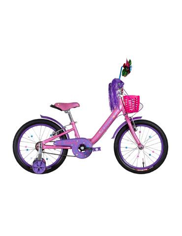 Велосипед  18" Formula CHERRY розмір 9" рожевий з бузковим з крилом та з кошиком  2022