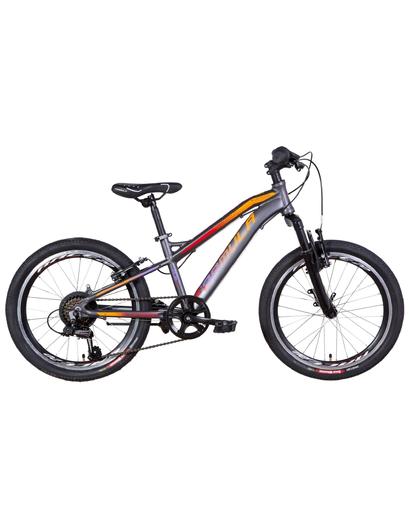 Велосипед 20" Formula BLACKWOOD 1.0 AM Vbr 11,5" антрацитово-помаранчевий із фіолетовим 2021