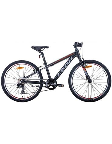 Велосипед AL 24" Leon JUNIOR  Vbr  рама-12,5" чорно-оранжевий з сірим  2020