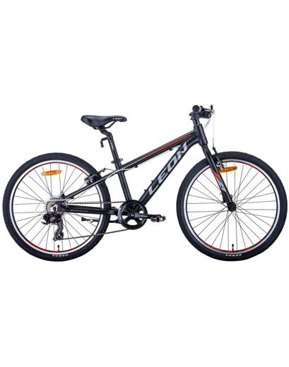 Велосипед AL 24" Leon JUNIOR  Vbr  рама-12,5" чорно-оранжевий з сірим  2020