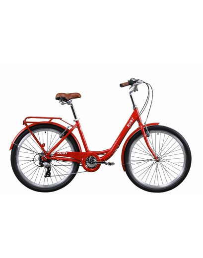 Велосипед Dorozhnik RUBY 26" червоний М  з багажником 2020
